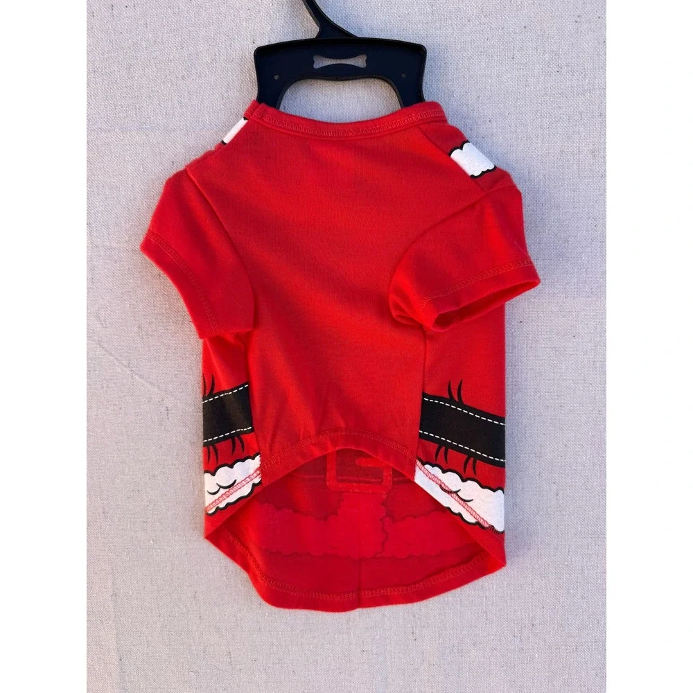 Christmas Santa Claus Dog Shirt Red Holiday Pet Costume Tee Small